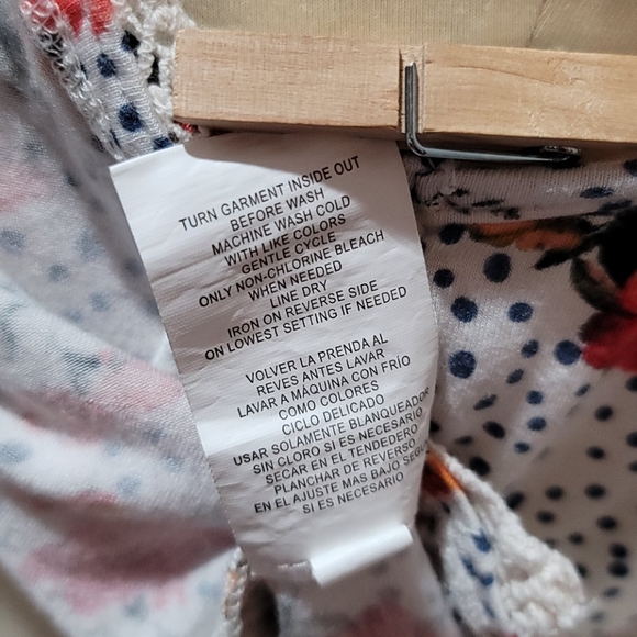 REWIND TANK TOP FLORAL PRINT WHITE SLEEVELESS WOMEN RAYON  SIZE XS CROCHET CAMI - Picture 9 of 13